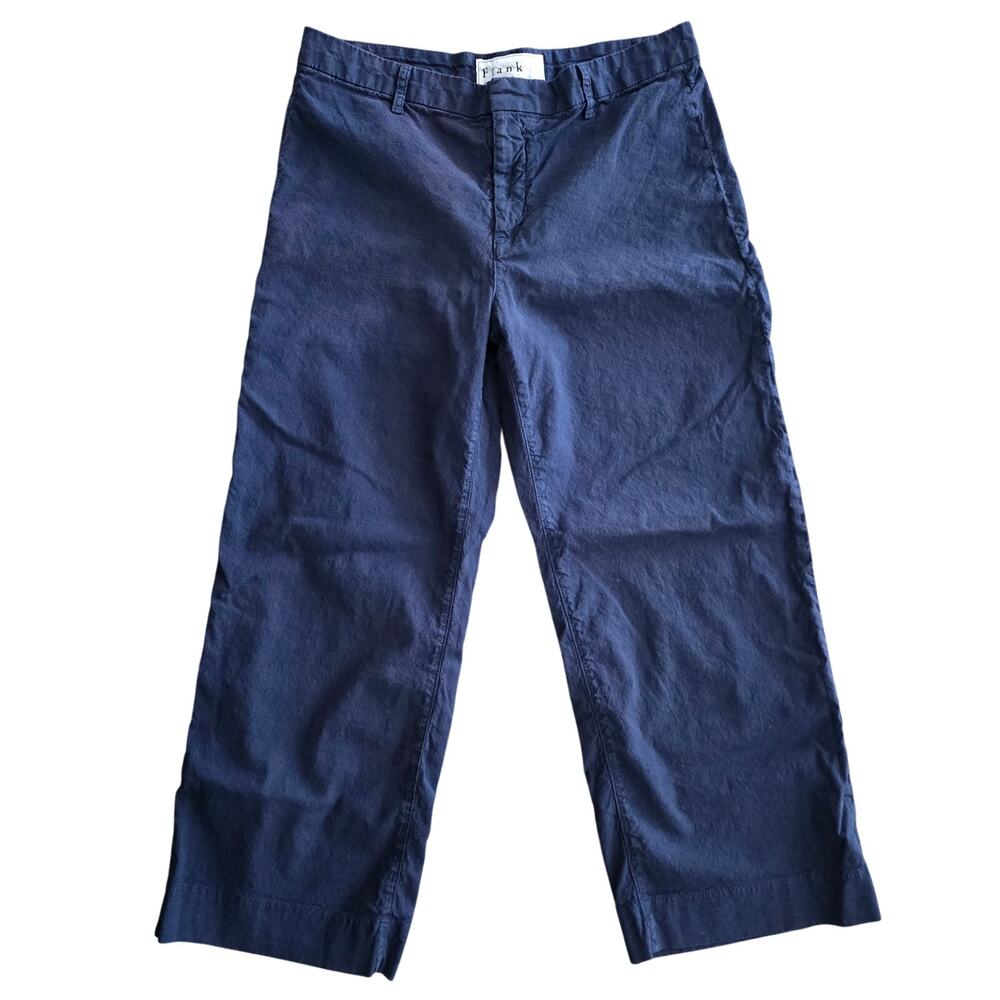 Frank & Eileen Navy Blue Wexford Wide Leg Crop Pant Size 12